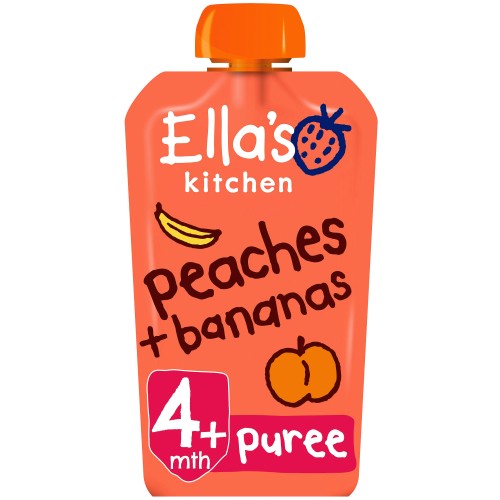 Ella's Kitchen Organic Peaches & Bananas Baby Puree Pouch 4+ Months (120g)