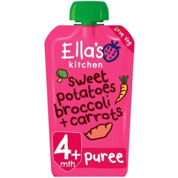 Ella's Kitchen Organic Sweet Potato Broccoli & Carrot Baby Food Puree Pouch 4+ Months (120g)