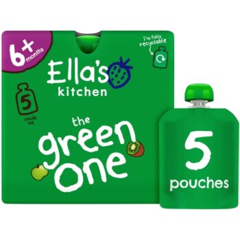 Ella's Kitchen Organic The Green One Smoothie Fruits Multipack Pouch 6+ Months (5 x 90g)