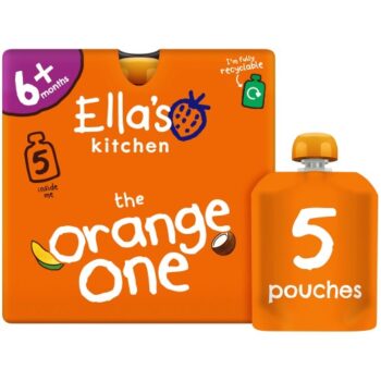 Ella's Kitchen Organic The Orange One Squished Smoothie Fruits Multipack Pouch 6+ Months (5 x 90g)