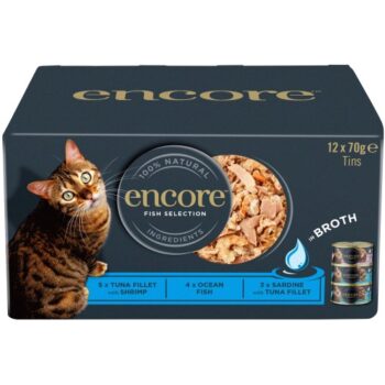 Encore Natural Fish Selection In Broth Cat Food Tins (12 x 70g)
