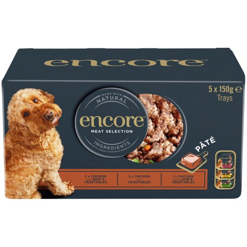 Encore Natural Pate Selection Dog Trays Multi Pack 5x5x150g (5 x 150g)