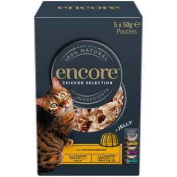 Encore Natural Wet Cat Food Chicken Selection in Jelly Pouches (5 x 50g)
