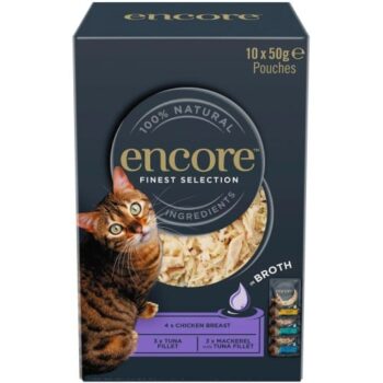 Encore Natural Wet Cat Food Finest Selection in Broth Pouches Multipack (10 x 50g)