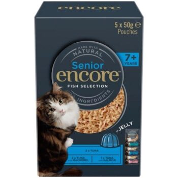 Encore Senior 7+ Fish Selection in Jelly Dry Cat Food (5 x 50g)