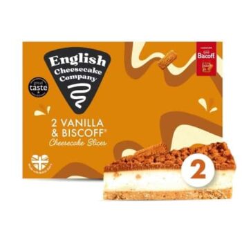 English Cheesecake Company 2 Vanilla & Biscoff Cheesecake Slices (2 x 180g)