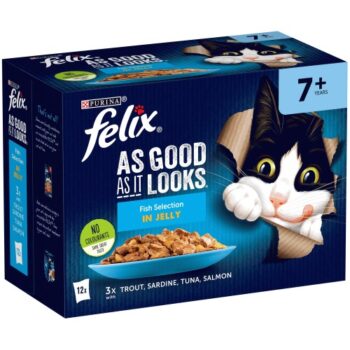 FELIX As Good As it Looks Senior 7+ Fish in Jelly Wet Cat Food (12 x 85g)