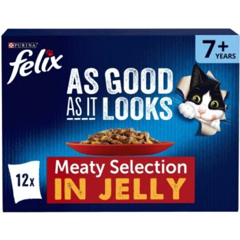 FELIX As Good As it Looks Senior 7+ Meat in Jelly Wet Cat Food (12 x 85g)