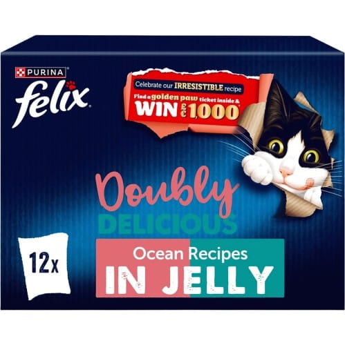 FELIX Doubly Delicious Ocean Recipes In Jelly Wet Cat Food (12 x 85g)