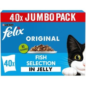 Felix Original Fish Selection in Jelly Wet Cat Food (40 x 85g)