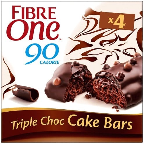 Fibre One 90 Calorie Triple Choc Cake Bars (4 x 25g)