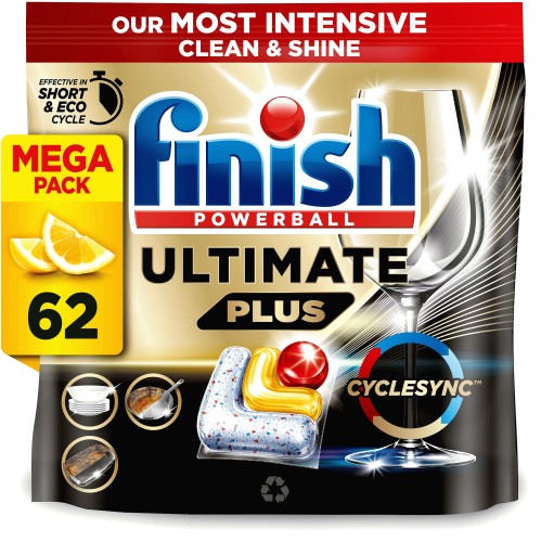 Finish Ultimate Plus Lemon Dishwasher Tablets 62Each (62)
