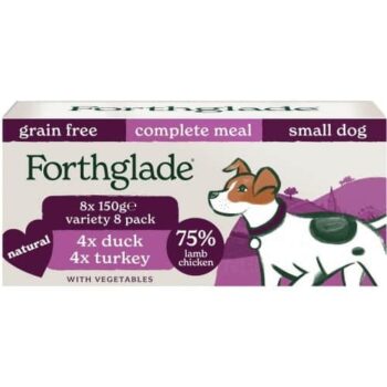 Forthglade Duck & Turkey Complete Meal for Small Dogs Adult 1 Yr+ Wet & Grain Free (8 x 150g)