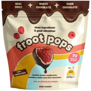 Froot Pops Frozen Raspberries Coated In White & Dark Chocolate (220g)
