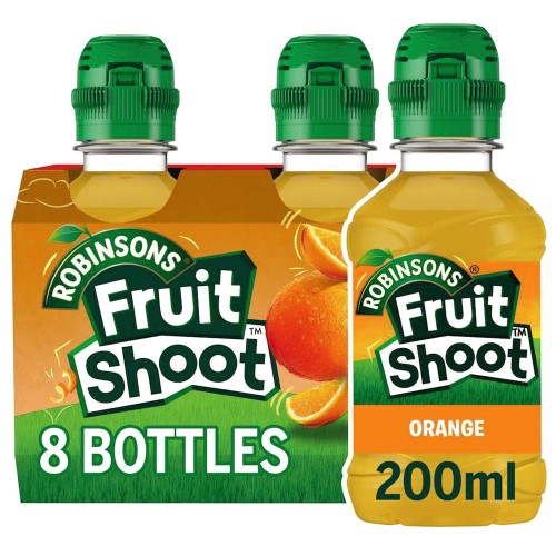 Fruit Shoot Orange Kids Juice Drink Robinsons No Added Sugar 8x200 Low Sugar Juice Drink (8 x 200ml)