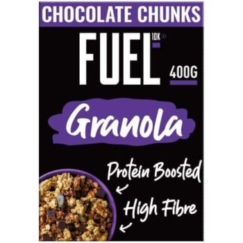 Fuel Chunky Chocolate Granola 70% Cocoa Chunks Protein Boosted 10K Granola Loaded Chocolate Chunks (400g)