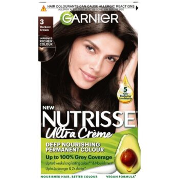 Garnier Nutrisse Permanent Hair Dye Darkest Brown 3 Ebony 3.0 Natural