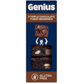 Genius Gluten Free 4 Triple Chocolate Fudgy Brownies