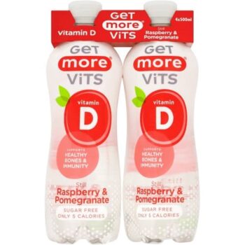 Get More Vits Vitamin D Still Raspberry & Pomegranate (4 x 500ml)