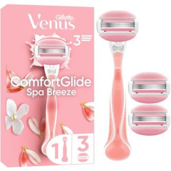 Gillette Women's Starter Pack Venus Comfortglide Spa Breeze Razor + 3 Blades