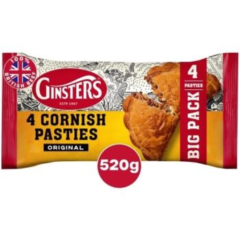 Ginsters Cornish Pasties (4 x 520g)