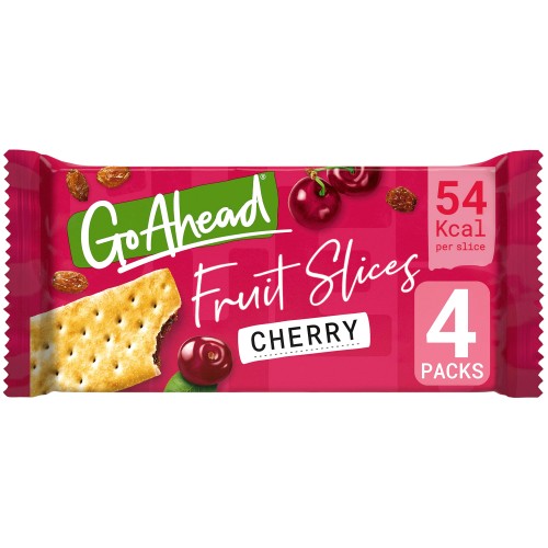 Go Ahead Cherry Crispy Fruit Slices Snack Bars Multipack (4 x 43.6g)