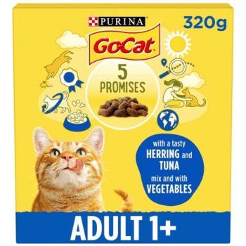 Go-Cat Herring & Tuna Mix with Vegetables Dry Cat Food (320g)