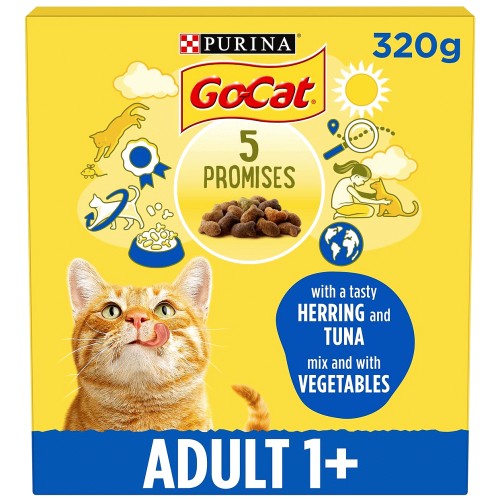 Go-Cat Herring & Tuna Mix with Vegetables Dry Cat Food (320g)