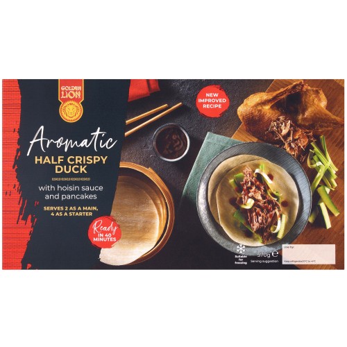 Golden Lion Aromatic Half Crispy Duck with Hoisin Sauce & Pancakes (570g)