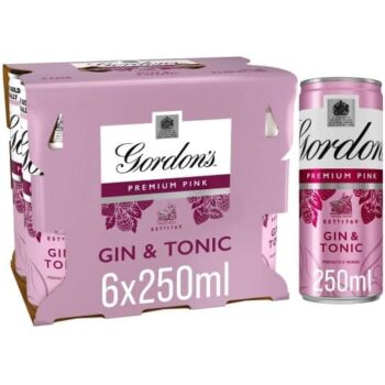 Gordon's Premium Pink Gin & Tonic Ready To Drink 5% Vol Cans (6 x 250ml)