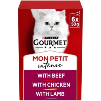 Gourmet Mon Petit Intense Cat Food Pouches Beef (6 x 50g)