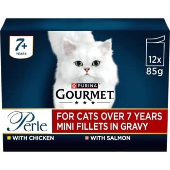 GOURMET Perle Senior 7+ Mini Fillets in Gravy Wet Cat Food (12 x 85g)