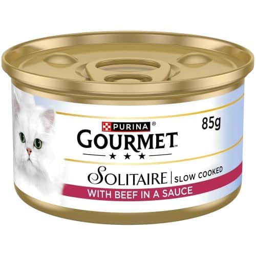 Gourmet Solitaire Tinned Cat Food With Beef (85g)