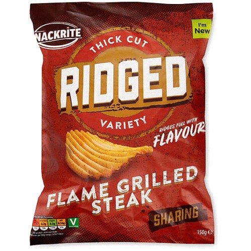Grilled Steak Ridged Crisps Share Bag