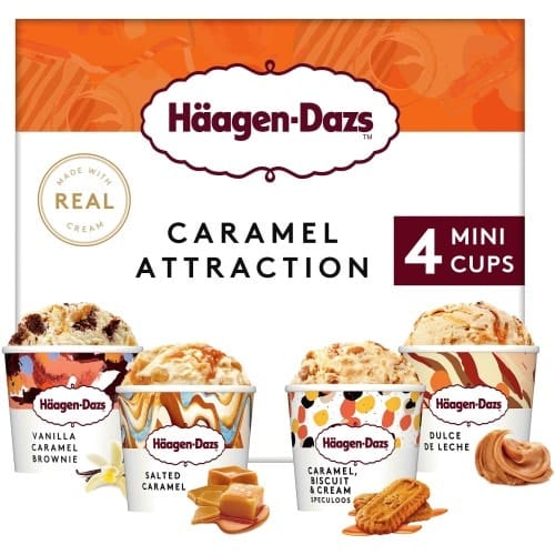 Haagen-Dazs Caramel Collection Mini Cups Ice Cream (4 x 95ml)