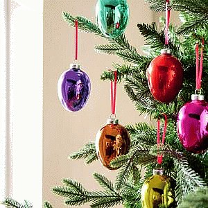 Habitat Egg Shaped Christmas Baubles (6)