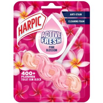 Harpic Active Fresh Pink Blossom Toilet Rim Block Single