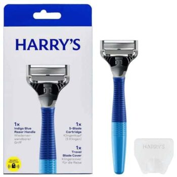 Harry's Men's 5 Blade Razor Indigo Blue Handle (1)