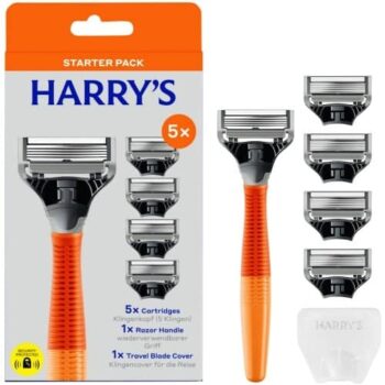 Harry's Men's Razor +5 Blades Bright Orange Handle (77g)
