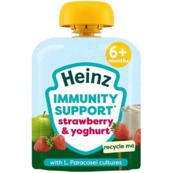 Heinz Baby Food Immunity Support Pear Raspberry Yogurt Pouch 7+ Months (85g)