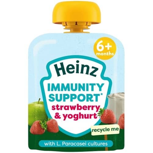 Heinz Baby Food Immunity Support Pear Raspberry Yogurt Pouch 7+ Months (85g)