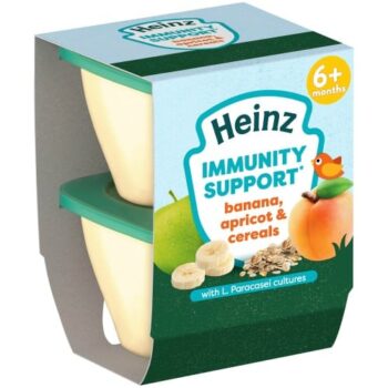 Heinz Banana Apricot & Cereals Immunity Support Baby Food Pots 6+ Months (2 x 100g)