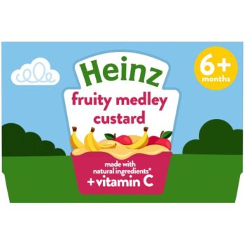 Heinz By Nature Fruity Medley Custard Baby Food Dessert Pots 6+ Months Multipack (4 x 100g)