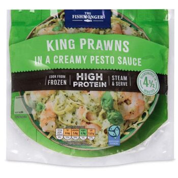 High Protein King Prawns in a Creamy Pesto Sauce