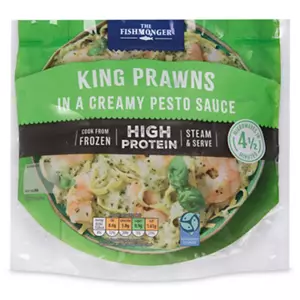 High Protein King Prawns in a Creamy Pesto Sauce