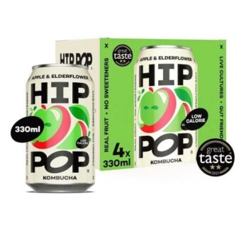 Hip Pop Apple & Elderflower Kombucha (4 x 330ml)
