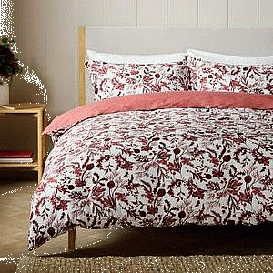 Home Burgundy Foliage Print King