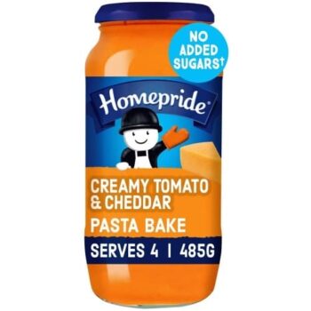 Homepride No Added Sugar Tomato & Cheddar Pasta Bake Sauce (485g)