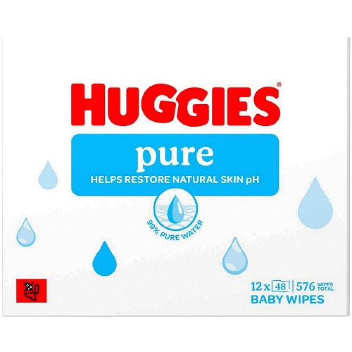 Huggies Pure Baby Wipes 0% Plastic 12x48 Wipes (12x48)