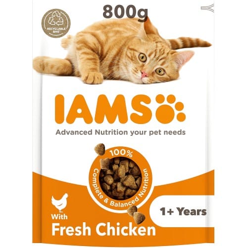 Iams Vitality Adult Cat Food with Fresh Chicken (800g)